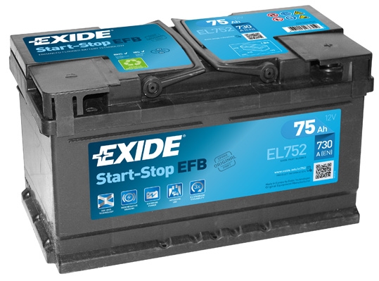 EXIDE Start-Stop EFB Exide Start-Stop EFB 12V 75Ah 730A EL752